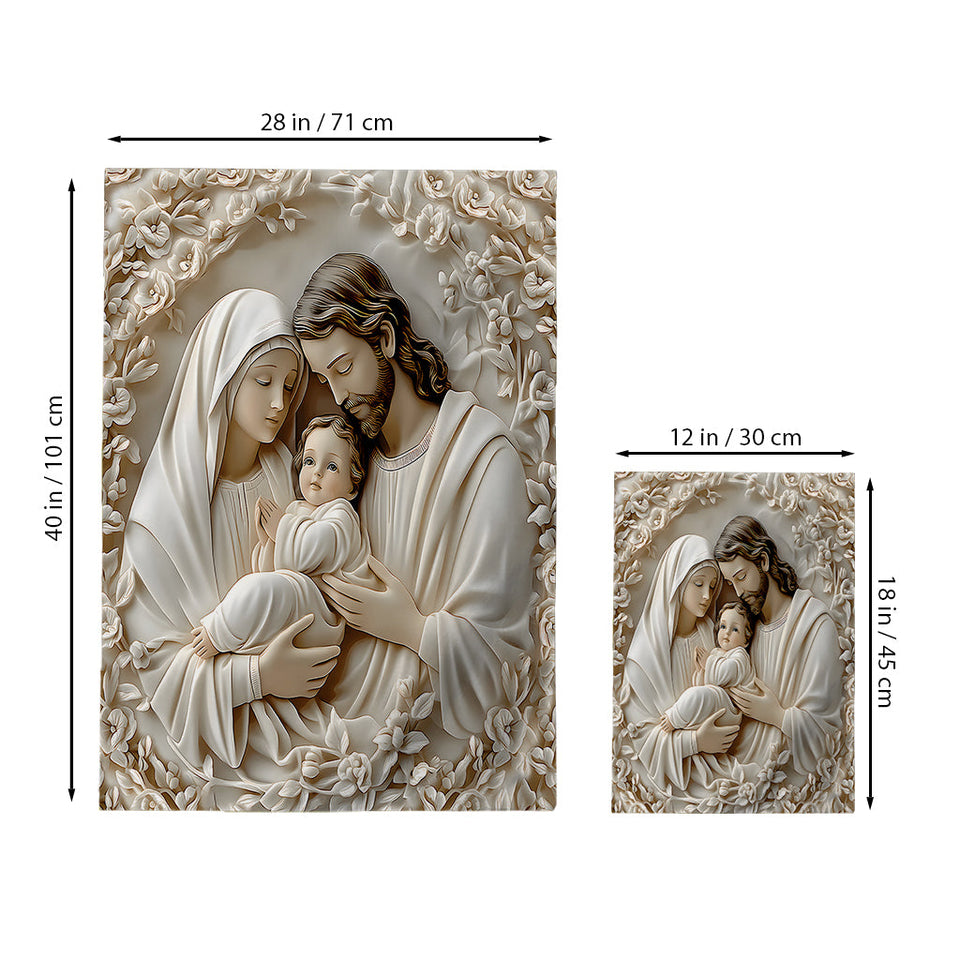 La Sainte Famille - Drapeau de jardin chrétien
