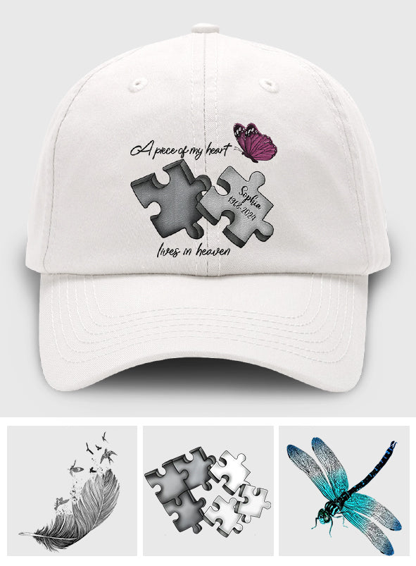 Casquette classique brodée personnalisée en hommage à un papillon libellule et à une plume céleste - Casquette commémorative brodée personnalisée