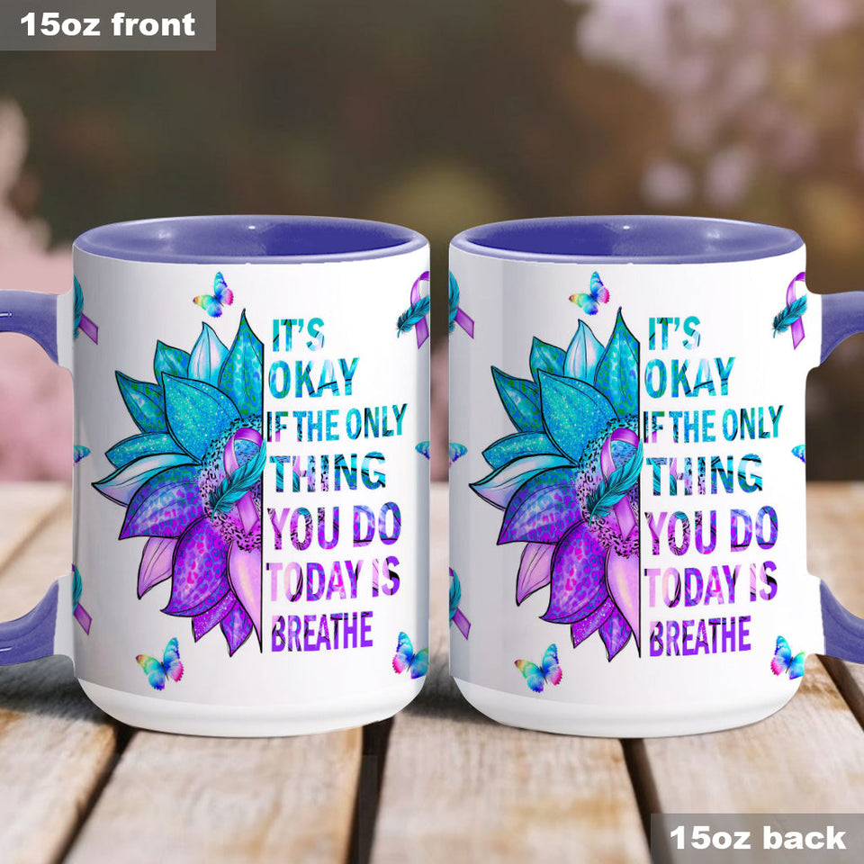 Mug de prévention du suicide : « Ce n’est pas grave si la seule chose que vous faites aujourd’hui est respirer ».