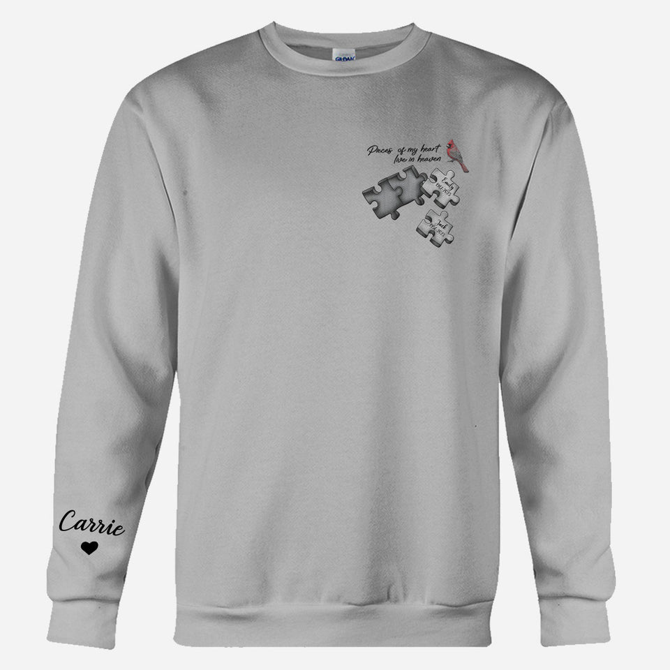 Memorial Butterfly Dragonfly Heaven Feather - Personalized Memorial Embroidered Sweater