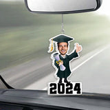Funny Graduation Caricature - Personalized Graduation Custom Shaped Car Ornament