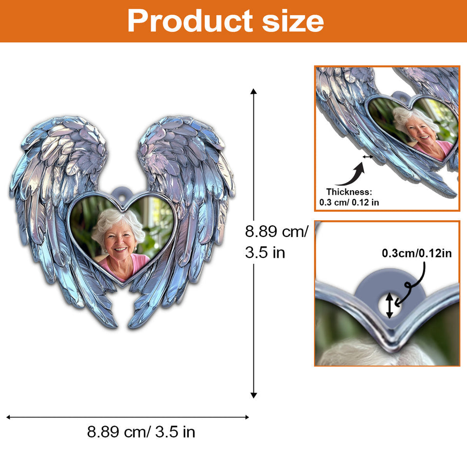 À jamais dans mon cœur - Ornement commémoratif personnalisé en aluminium (Impression recto verso)