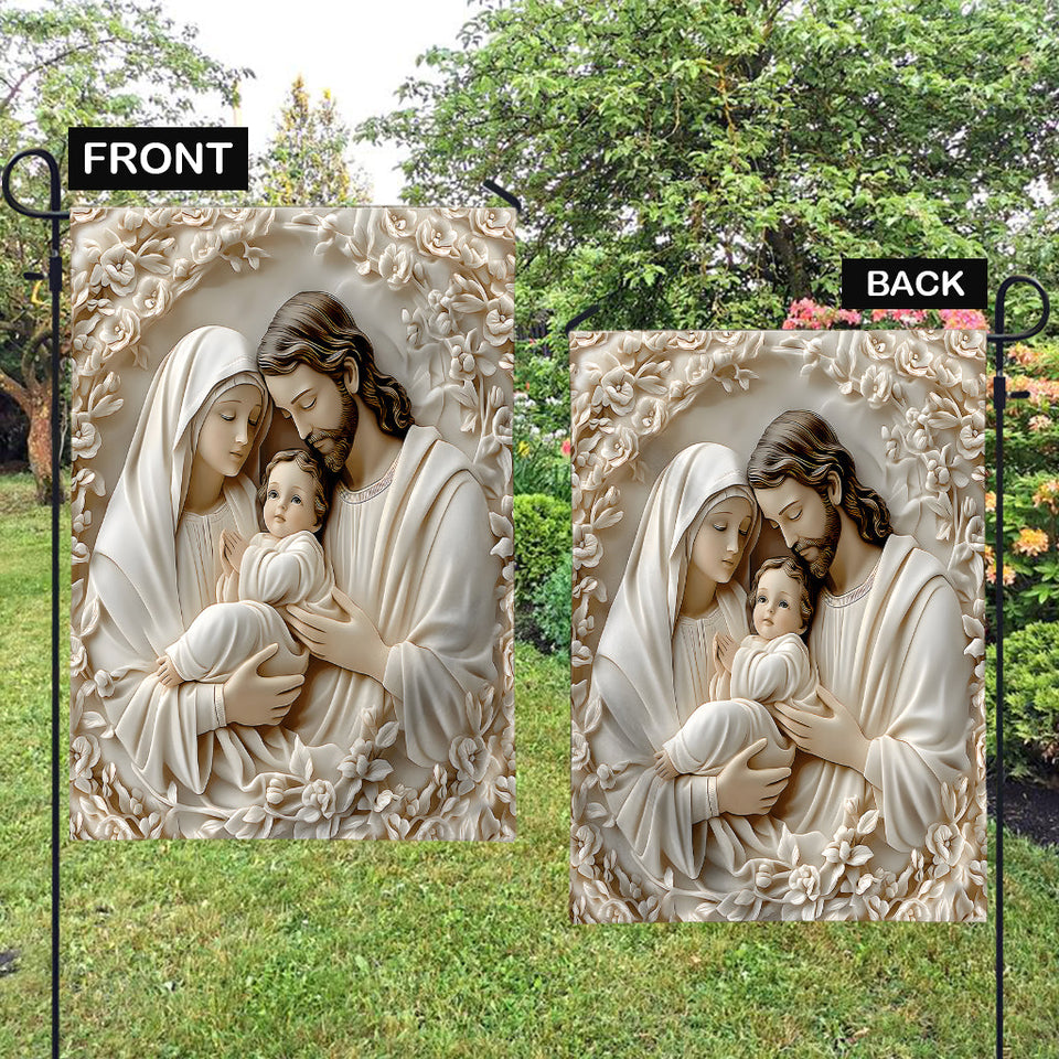 La Sainte Famille - Drapeau de jardin chrétien