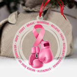 Hope Fight Brave - Breast Cancer Awareness Transparent Ornament