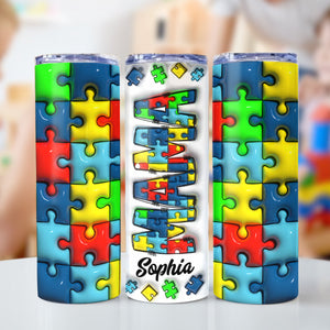 Autism Awareness - Personalized Autism Awareness Skinny Tumbler