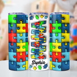 Autism Awareness - Personalized Autism Awareness Skinny Tumbler