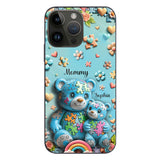 Coque de téléphone personnalisée Maman Ours pour la sensibilisation à l'autisme