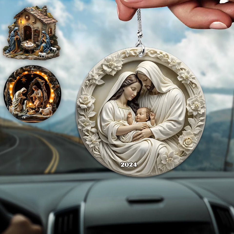 Blanc pur - Ornement de voiture chrétien personnalisé