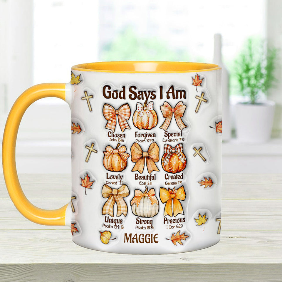 God Say I Am - Personalized Christian Accent Mug