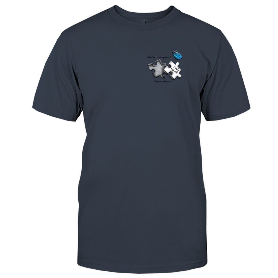 T-shirt brodé commémoratif personnalisé avec motif papillon, libellule et plume céleste