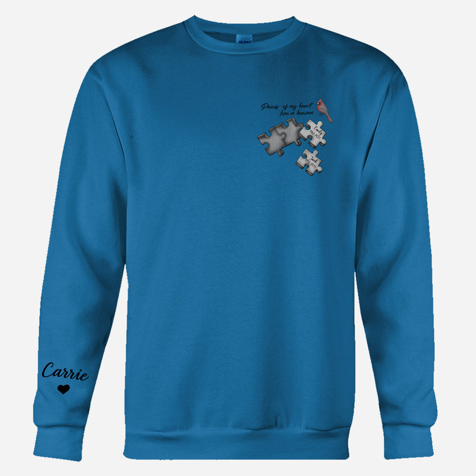 Memorial Butterfly Dragonfly Heaven Feather - Personalized Memorial Embroidered Sweater