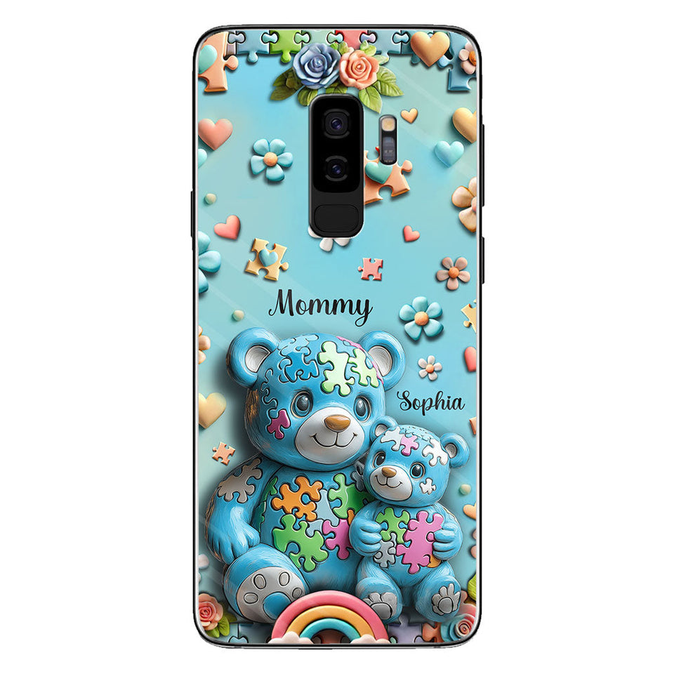 Coque de téléphone personnalisée Maman Ours pour la sensibilisation à l'autisme