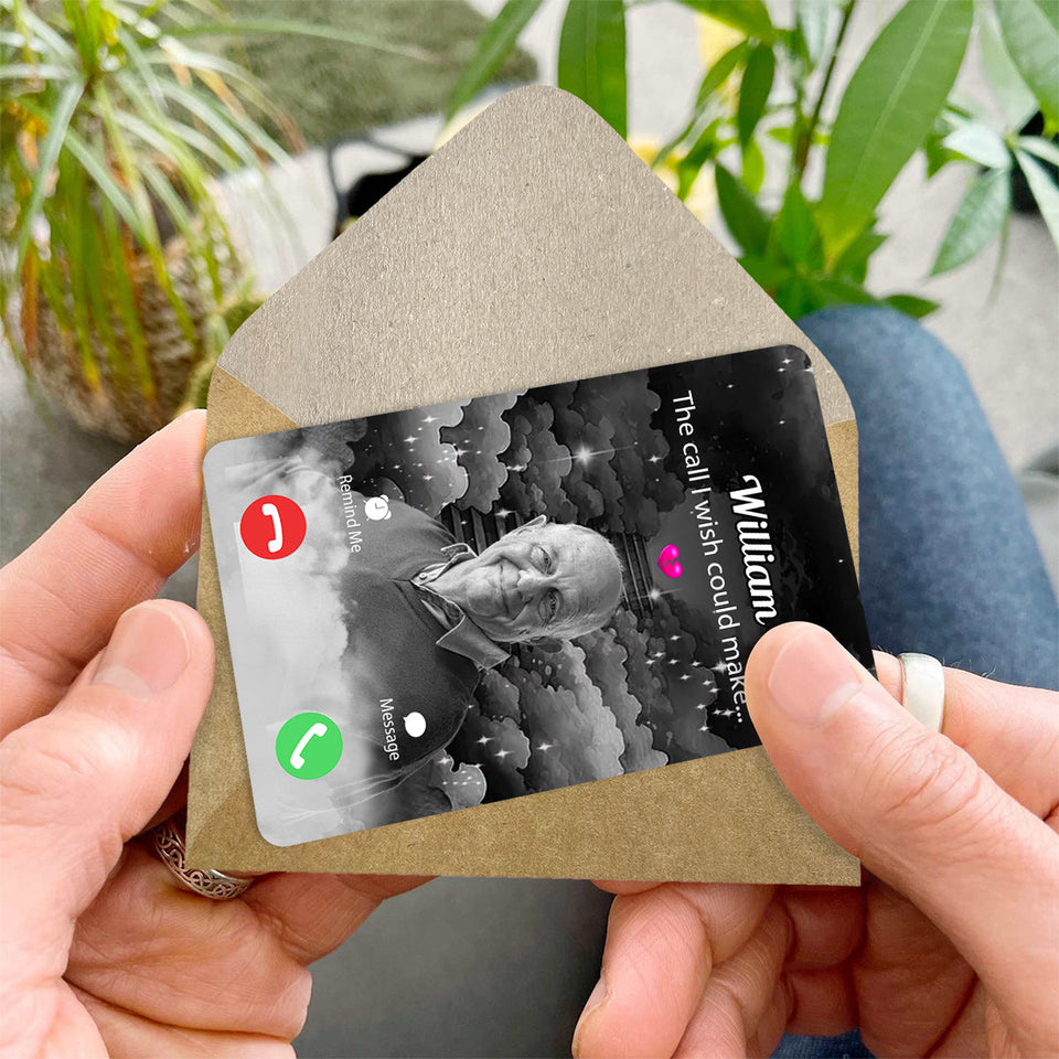 L'appel que j'aurais aimé pouvoir répondre - Carte commémorative personnalisée à insérer dans un portefeuille