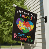 I See You True Colors - Personalized Autism Awareness Garden Flag