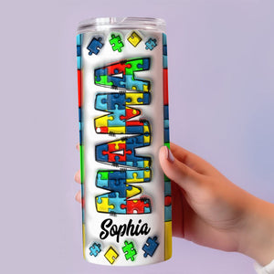 Autism Awareness - Personalized Autism Awareness Skinny Tumbler