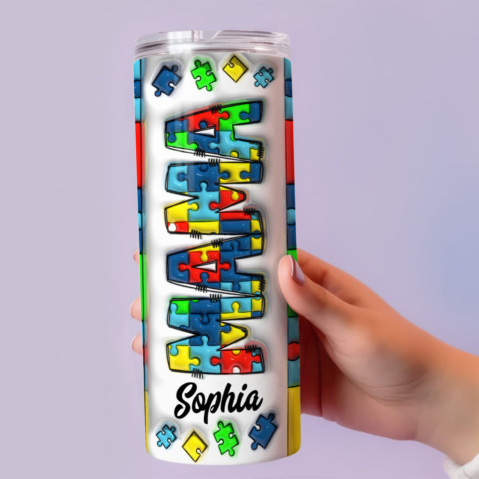 Autism Awareness - Personalized Autism Awareness Skinny Tumbler