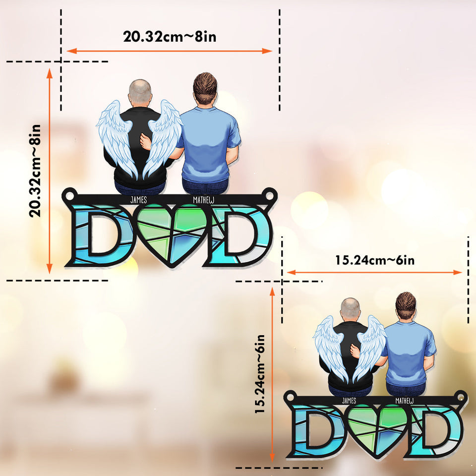 Dad We Love You - Personalized Memorial Window Hanging Suncatcher Ornament