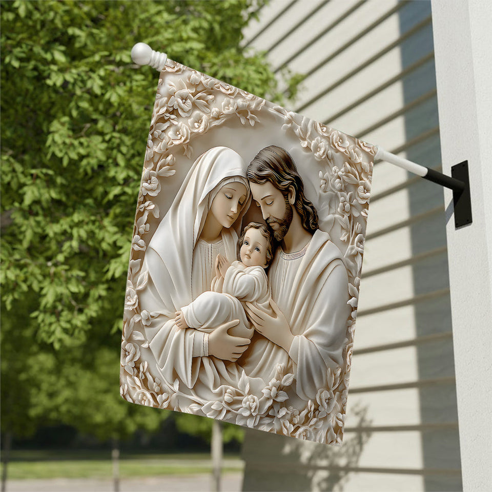 La Sainte Famille - Drapeau de jardin chrétien