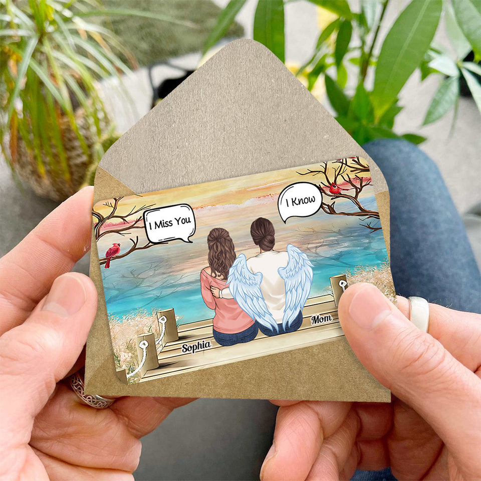 Tu me manques, je le sais - Carte commémorative personnalisée à insérer dans un portefeuille