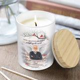 Illuminez le monde - Cadeau de sympathie - Bougie commémorative personnalisée avec couvercle en bois
