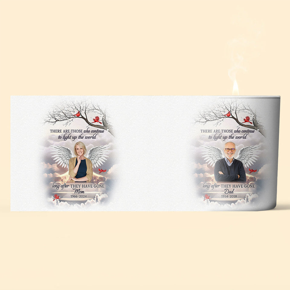 Illuminez le monde - Cadeau de sympathie - Bougie commémorative personnalisée avec couvercle en bois