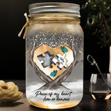 Lampe commémorative personnalisée en forme de bocal Mason, libellule et papillon - Plume céleste