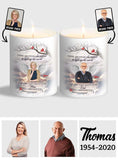 Illuminez le monde - Cadeau de sympathie - Bougie commémorative personnalisée avec couvercle en bois
