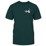 T-shirt brodé commémoratif personnalisé avec motif papillon, libellule et plume céleste