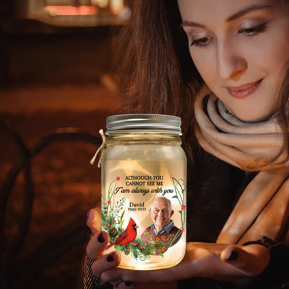 Je suis toujours avec toi - Lampe commémorative personnalisée en bocal Mason