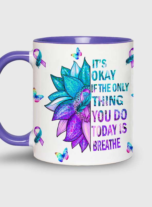 Mug de prévention du suicide : « Ce n’est pas grave si la seule chose que vous faites aujourd’hui est respirer ».