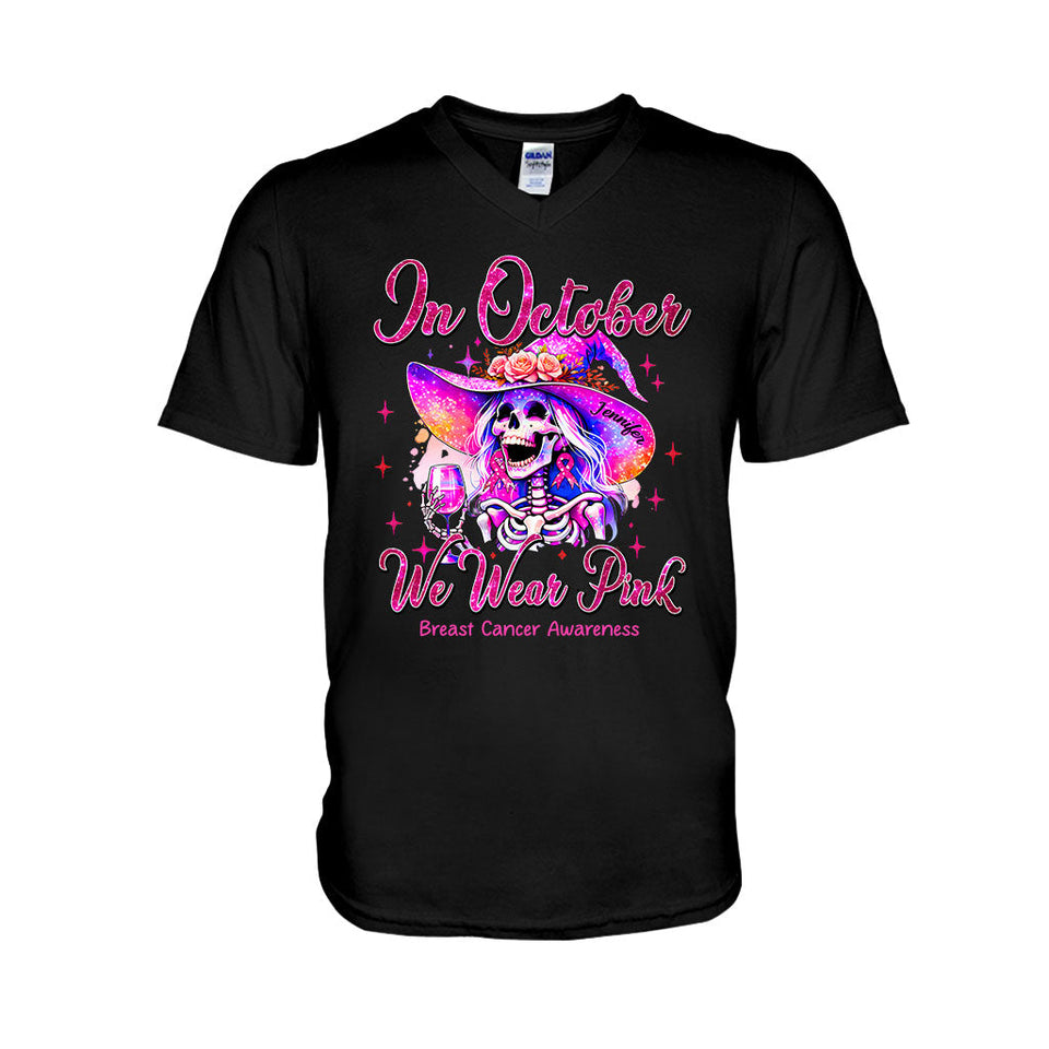 In October We Wear Pink - Personalized Breast Cancer Awareness T-shirt And Hoodie