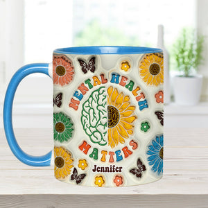 Mental Health Matters - Personalized Mental Health Awareness Accent Mug