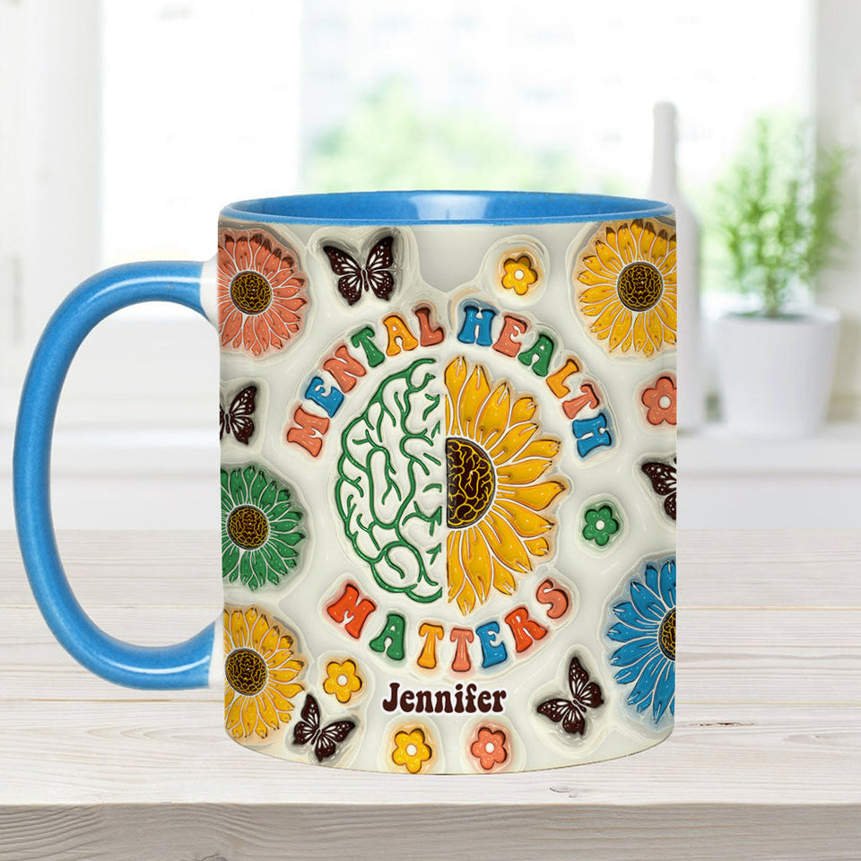 Mental Health Matters - Personalized Mental Health Awareness Accent Mug