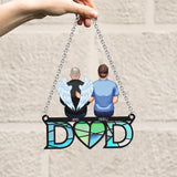 Dad We Love You - Personalized Memorial Window Hanging Suncatcher Ornament