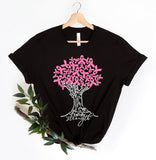 T-shirt Arbre au Ruban Rose, T-shirt Arbre contre le Cancer, T-shirt Combattante contre le Cancer du Sein, T-shirt Sensibilisation au Cancer du Sein, T-shirt et Sweat à Capuche Ruban Rose Sensibilisation au Cancer du Sein 0924