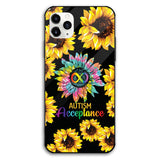 Coque de téléphone tournesol pour l'autisme
