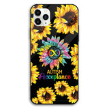 Coque de téléphone tournesol pour l'autisme