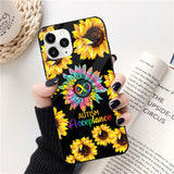 Coque de téléphone tournesol pour l'autisme