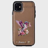 Breast Cancer Awareness Hummingbird - Personalized Breast Cancer Awareness Wallet Phone Case