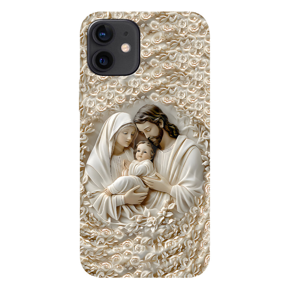 La Sainte Famille - Coque de téléphone personnalisée avec impression chrétienne intégrale