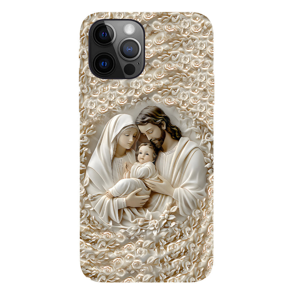 La Sainte Famille - Coque de téléphone personnalisée avec impression chrétienne intégrale