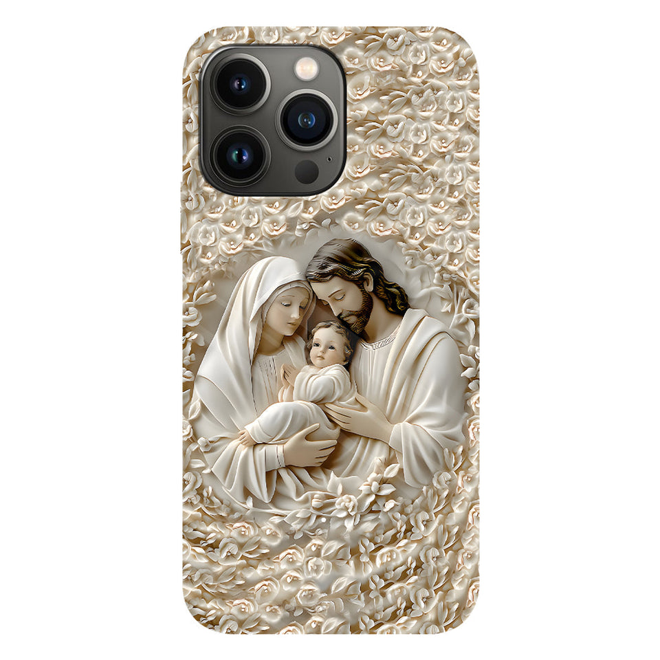 La Sainte Famille - Coque de téléphone personnalisée avec impression chrétienne intégrale