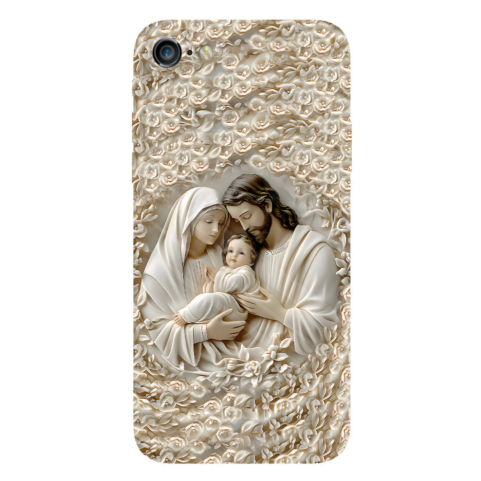 La Sainte Famille - Coque de téléphone personnalisée avec impression chrétienne intégrale
