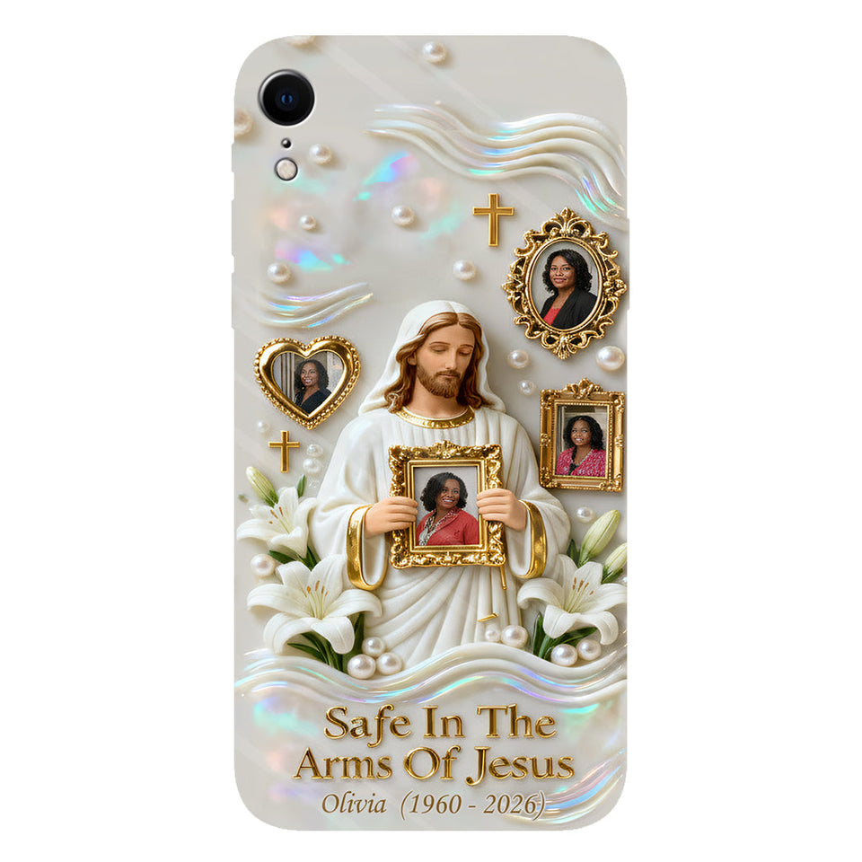 Save In The Arms Of Jesus - Personalized Memorial Full Print Phone Case