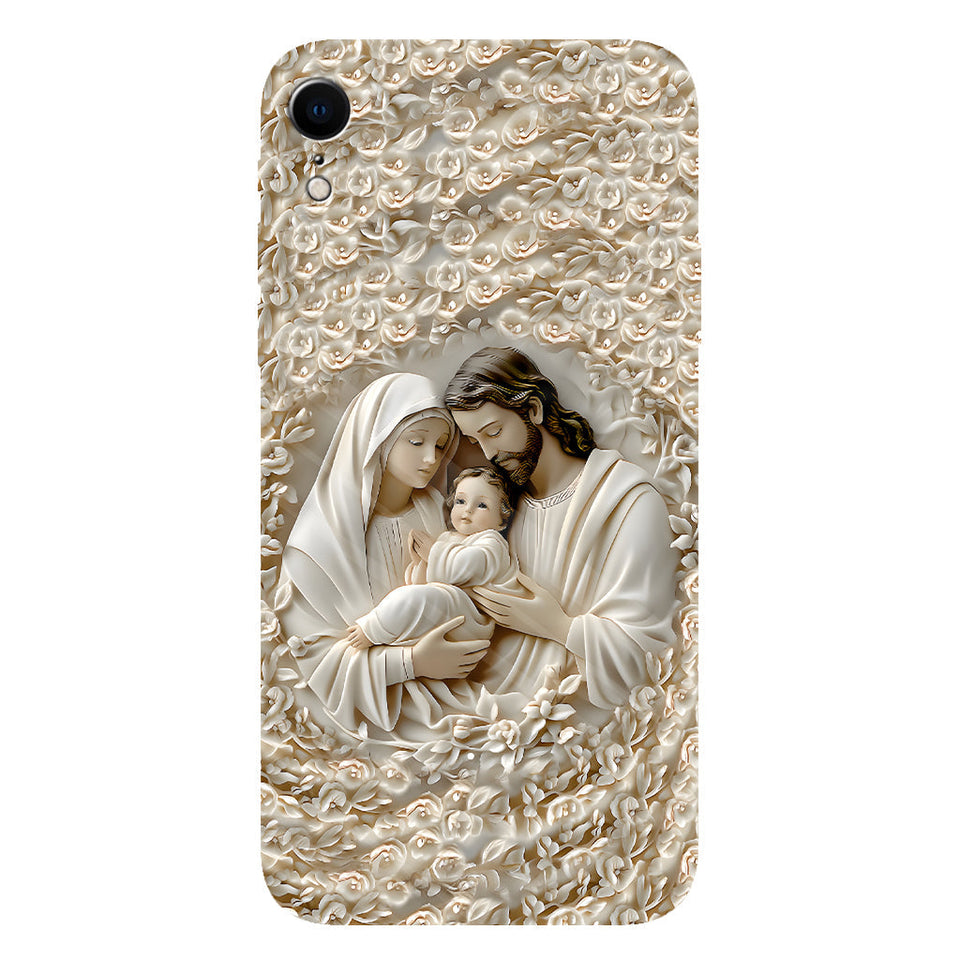 La Sainte Famille - Coque de téléphone personnalisée avec impression chrétienne intégrale
