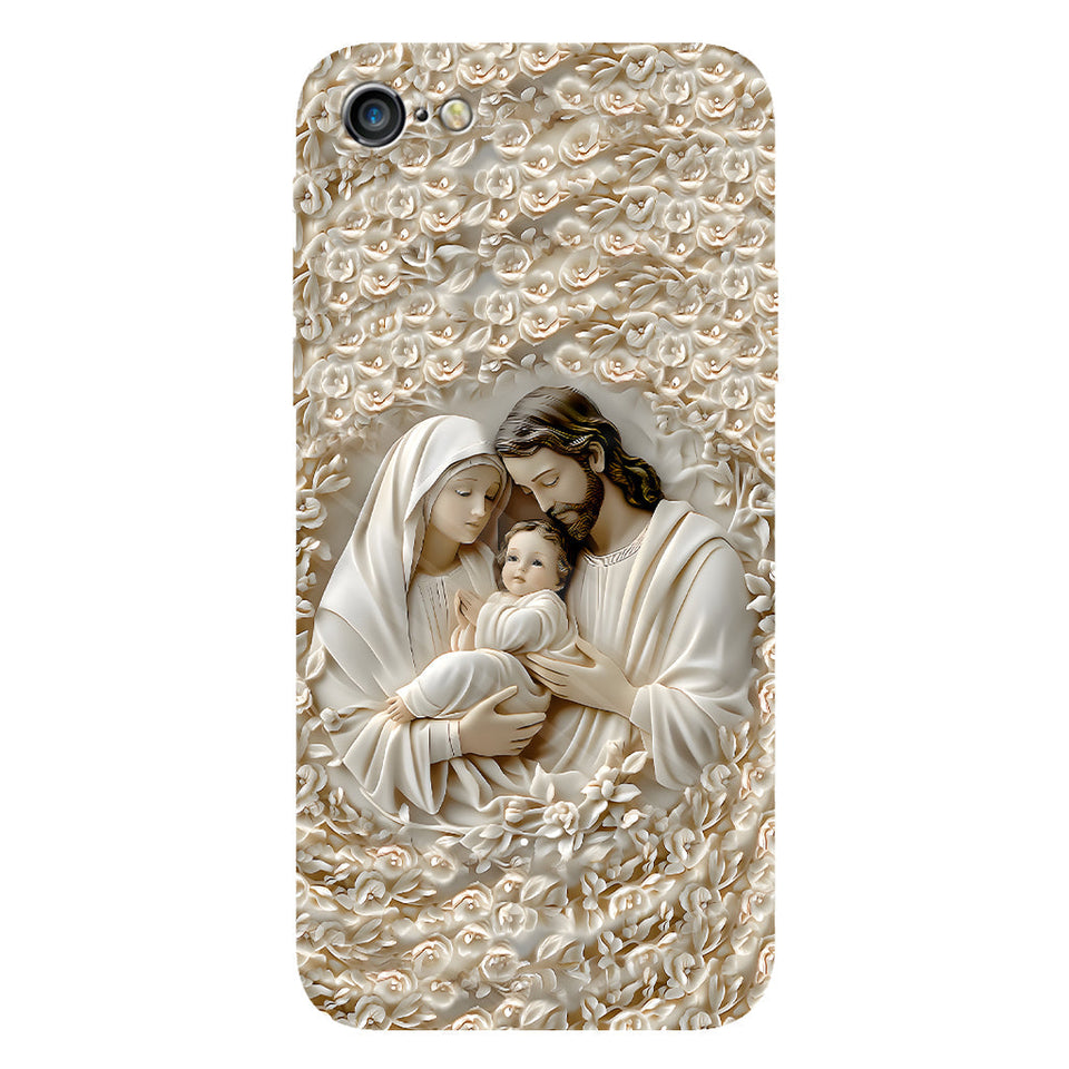 La Sainte Famille - Coque de téléphone personnalisée avec impression chrétienne intégrale