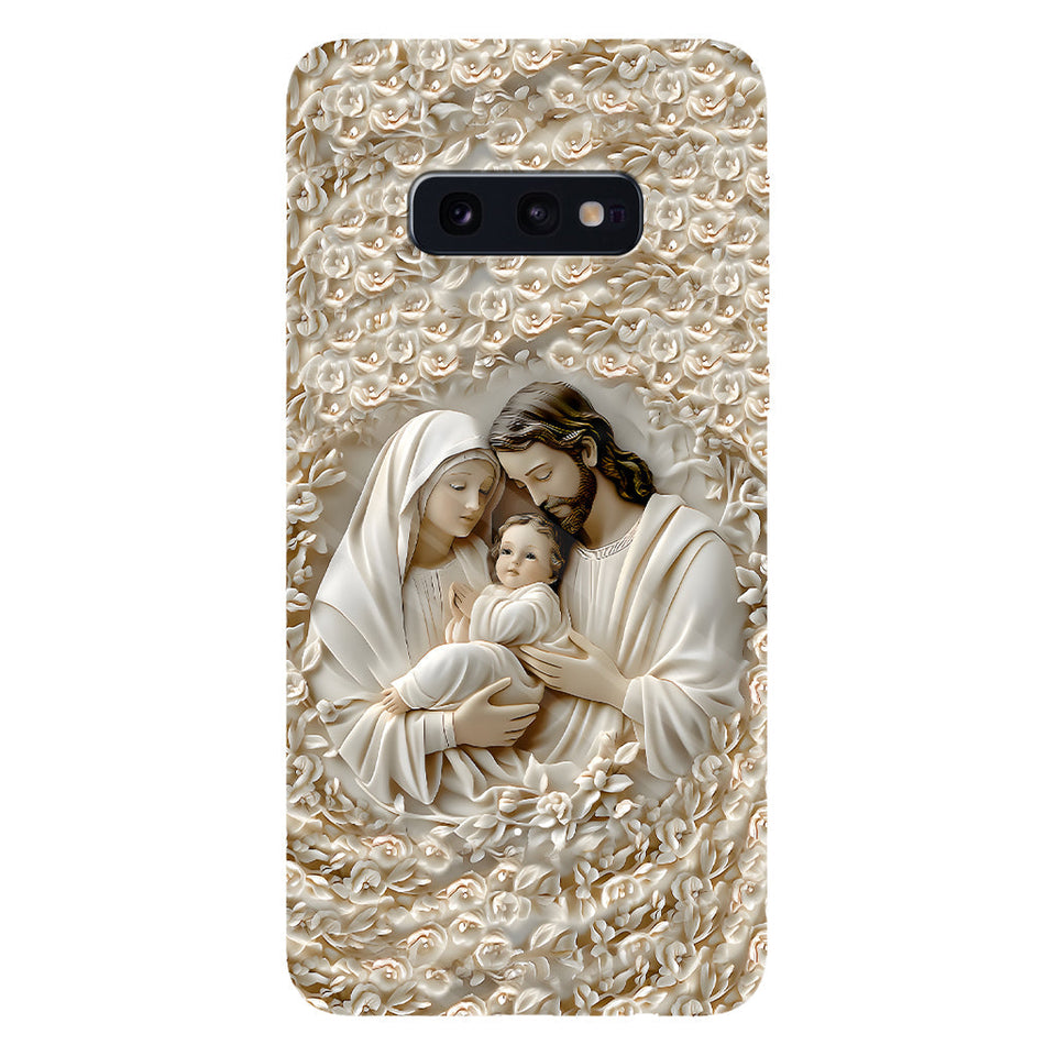 La Sainte Famille - Coque de téléphone personnalisée avec impression chrétienne intégrale