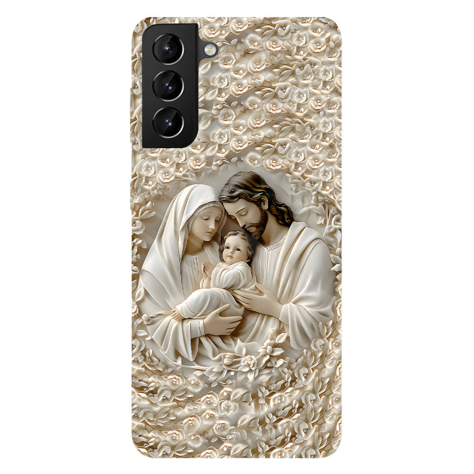 La Sainte Famille - Coque de téléphone personnalisée avec impression chrétienne intégrale