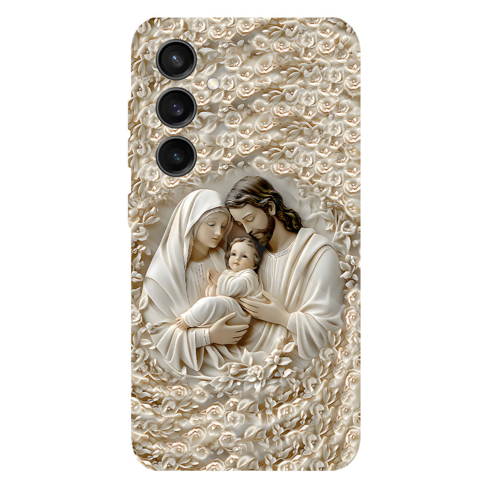 La Sainte Famille - Coque de téléphone personnalisée avec impression chrétienne intégrale