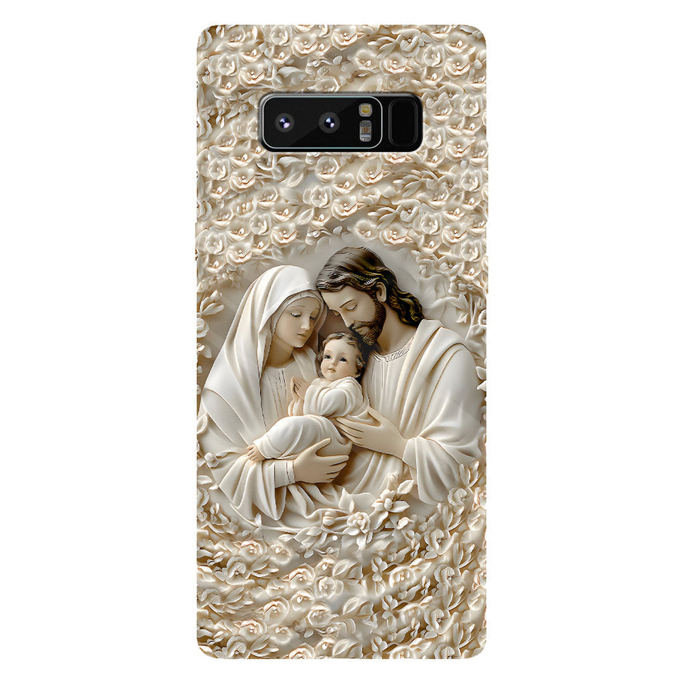 La Sainte Famille - Coque de téléphone personnalisée avec impression chrétienne intégrale